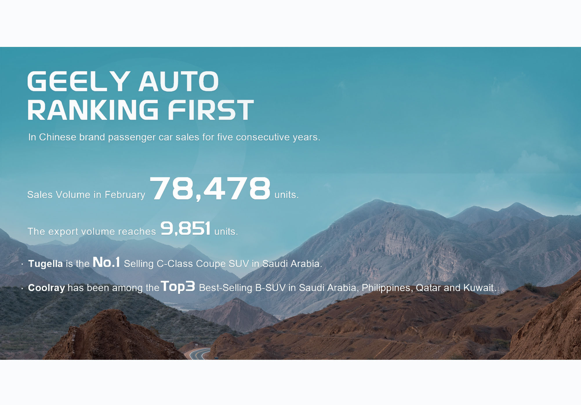 Volumul de vânzări al Geely Automobile Holding pentru luna februarie 2022
